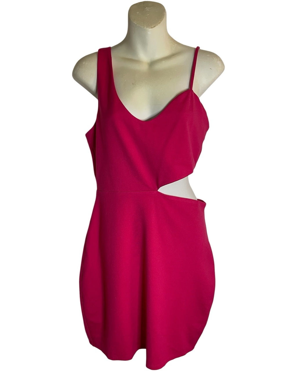 H:ours Lambert Asymmetric Cutout Mini Dress in fuscia Size Large Revolve